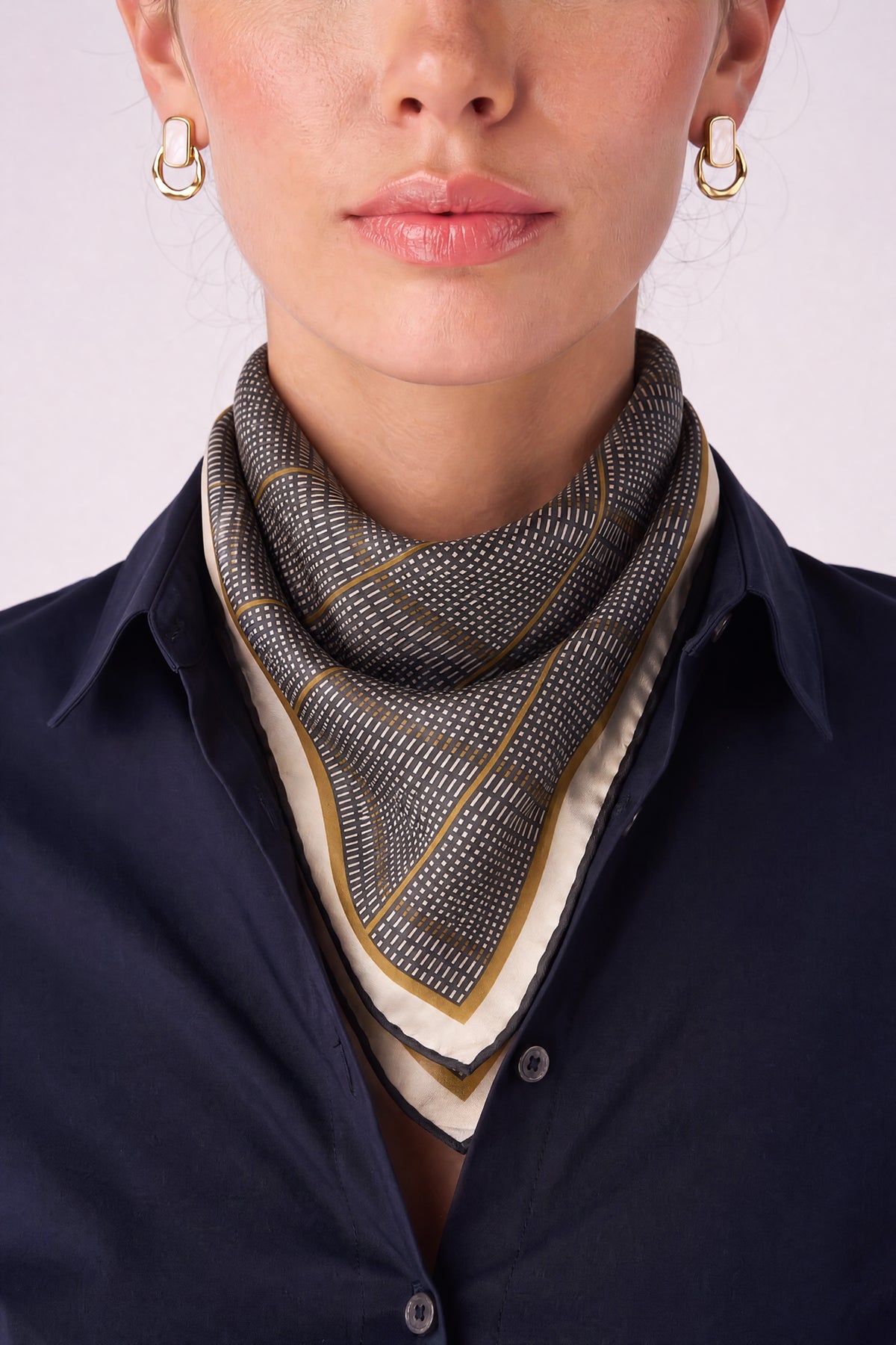 Silk scarf with Check print