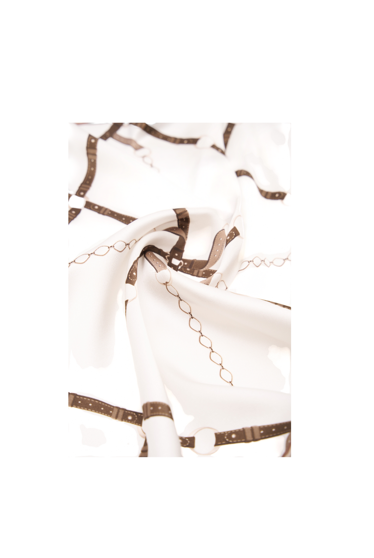 Silk Mini Scarf with Equestrian Link print