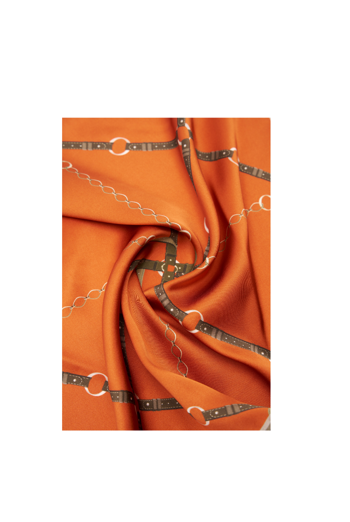 Silk Mini Scarf with Equestrian Link print
