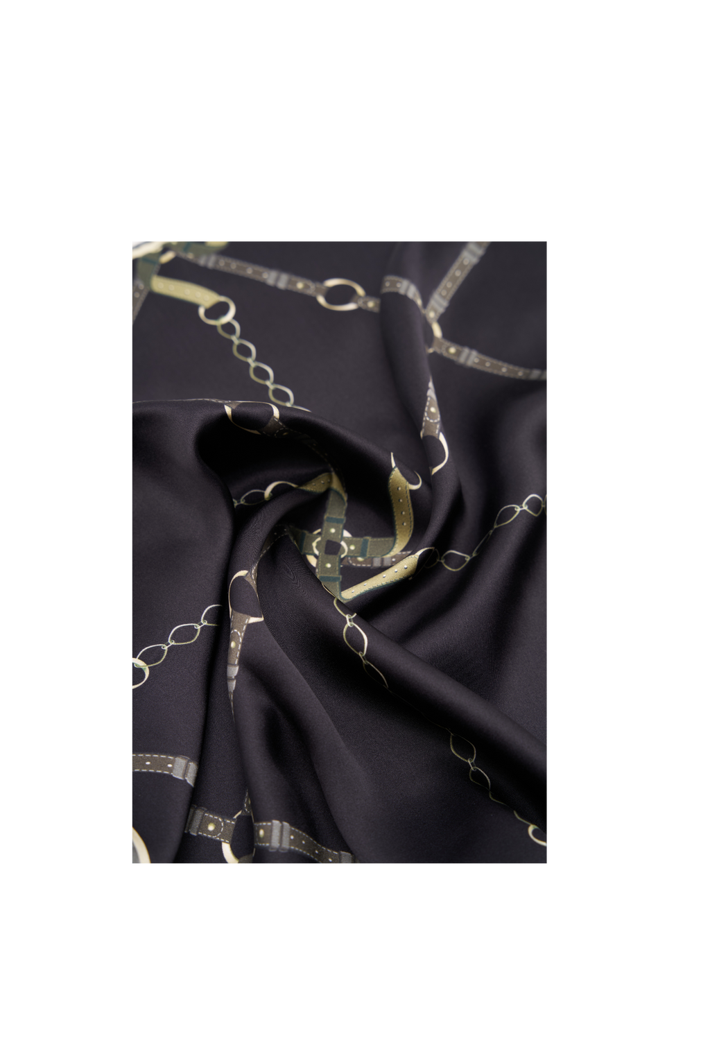Silk Mini Scarf with Equestrian Link print