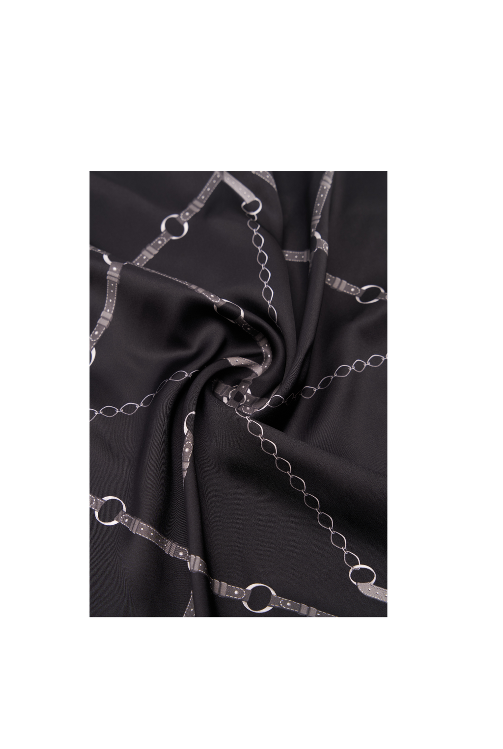 Silk Mini Scarf with Equestrian Link print