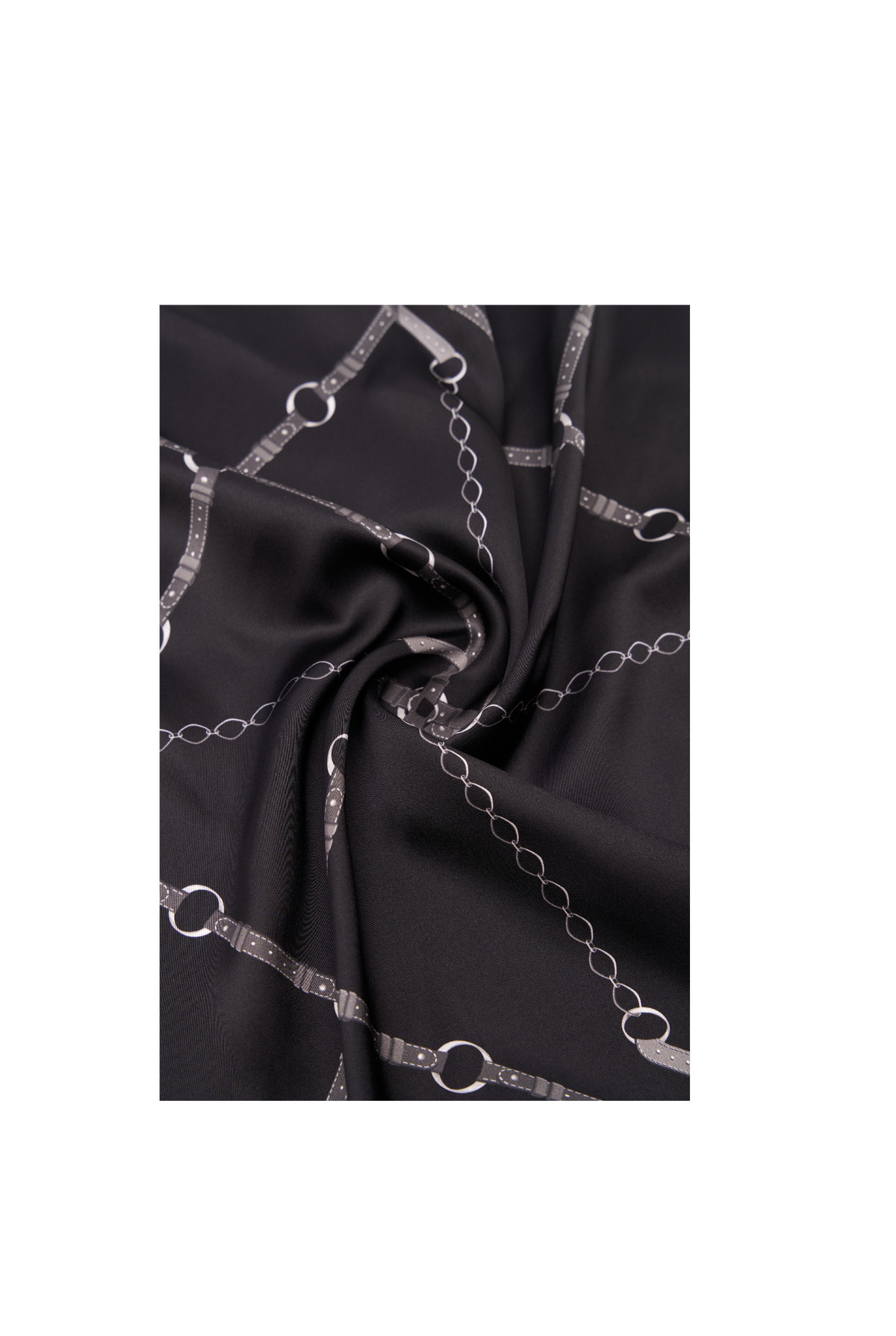 Silk Mini Scarf with Equestrian Link print